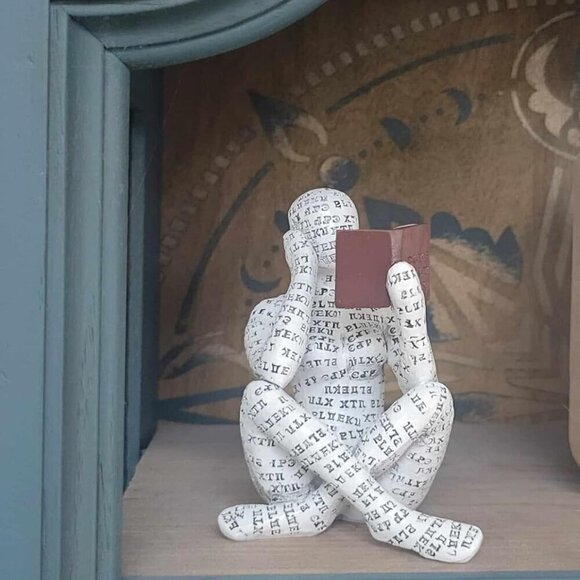 Home Décor Pulp Reading Women Thinker Statue Aesthetic Sculpture Room Décor - Picture 3 of 10